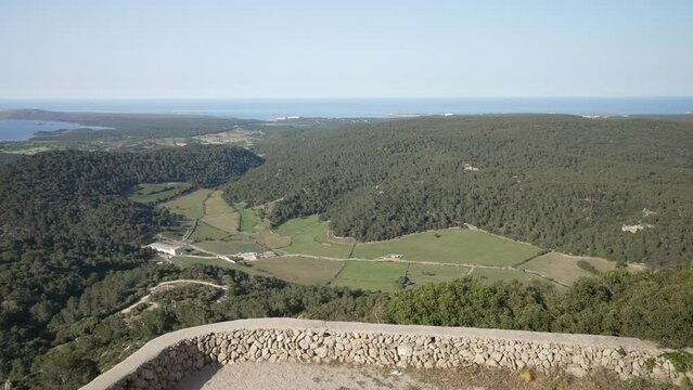 Menorca from mountain top of Mirador Cim del Toro, Es Mercadal, Menorca, Balearic Islands