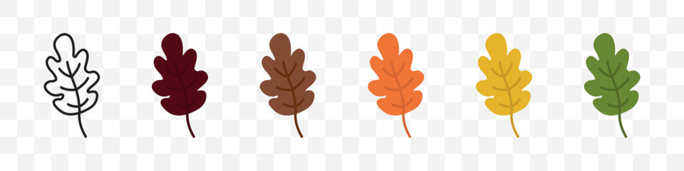 Leaf icon set. Vector isolated illustration. Autumn falling leaves.