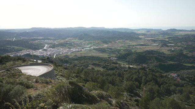Menorca from mountain top of Mirador Cim del Toro, Es Mercadal, Menorca, Balearic Islands