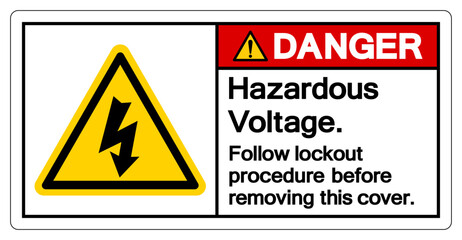 Danger Hazardous Voltage Symbol Sign, Vector Illustration, Isolated On White Background Label .EPS10