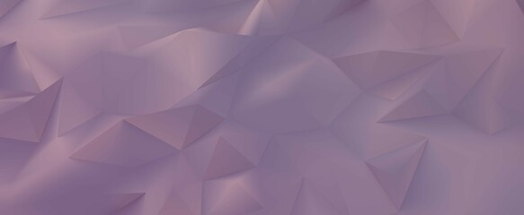 Obraz premium Pink polygonal triangular crystals background. Gently purple abstract mountains with 3d render random location. Minimalist geometry creative design