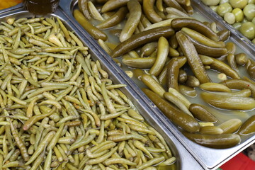 Vegetables and fruits are sold at a bazaar in Israel.