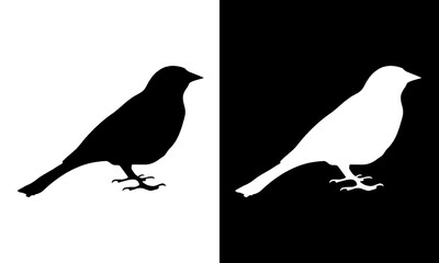 Illustration Vector Graphic of Bird Icon Black White