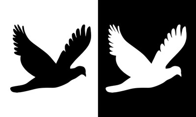 Obraz premium Illustration Vector Graphic of Bird Icon Black White