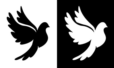 Illustration Vector Graphic of Bird Icon Black White