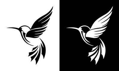 Illustration Vector Graphic of Bird Icon Black White