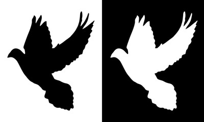 Illustration Vector Graphic of Bird Icon Black White