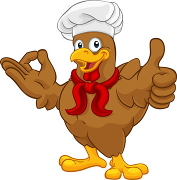 Chef Chicken Rooster Cockerel Perfect Cartoon