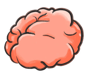 Healthy strong brain positive mind abstract hand drawn cartoon illustration