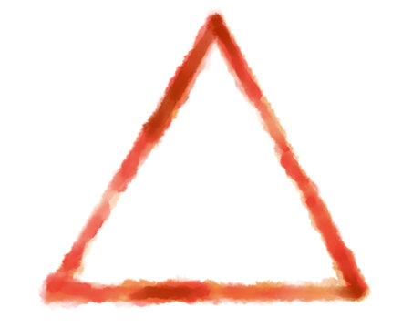 Geometric shape triangle hand drawin in watercolor brush line decorative abstract modern element