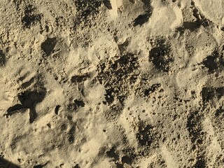 yellow beach sand, summer, footprints