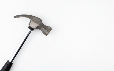 Iron hammer isolated on a white background close up. Craft. Tool. Repair