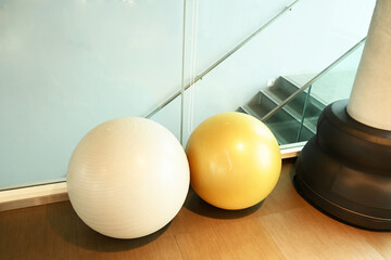 two fit cross balls in fitness gym