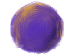 Organic oil painting circle sphere stroke artistic abstract element and background.