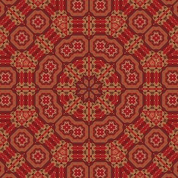 Illustration abstract kaleidoscope of chinese new year. Red color ideas for picture, canvas, decor, door, cover, pillar, wall design. Fit for pattern, backdrop, wall art, logo, fashion, art gallery. © Coffeecup
