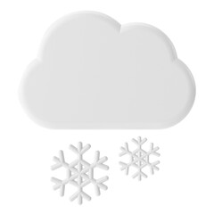 Snowy. 3D weather icon. 3D climate icon. 3D element.