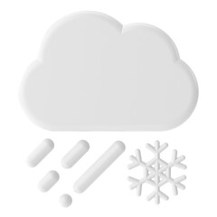 Sleeting. 3D weather icon. 3D climate icon. 3D element.