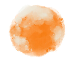 Watercolor paint circle background with white ink spot hilight element