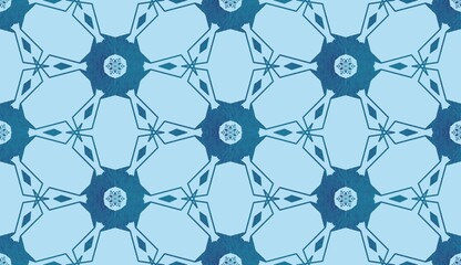 Abstract blue pattern. Abstract ethnic pattern. Geometric art texture. Design for decorating,background, wallpaper, illustration, fabric, clothing, batik, carpet, embroidery.