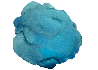 Watercolor spot artistic element hand organic painting on paper cut isolate