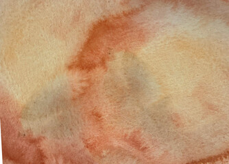 Fototapeta premium Watery brown watercolor full background paper and paint texture wallpaper