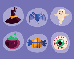 six halloween celebration icons