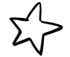 black ink line star doodle freehand sketch drawing shape form abstrat element - 526321796
