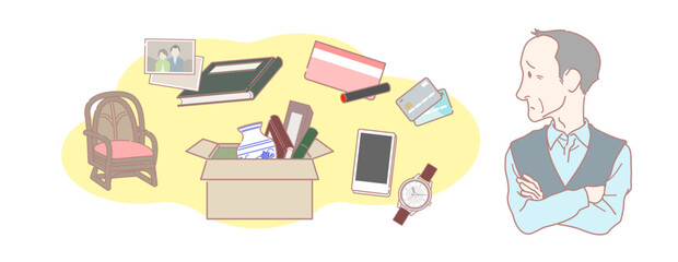 亡くなった妻・パートナーの不用品の処分に悩むシニア男性　遺品整理