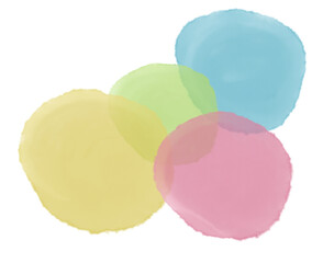 Transparent watercolor brush shape pastel element illustration