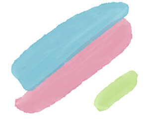 Transparent watercolor brush shape pastel element illustration
