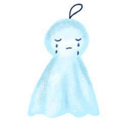 teru bozo sad cry rain doll hanging charm character illustration hand drawing
