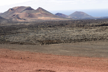 Volcanos in Timanfaya National Park on Lanzarote, Canary Islands, Spain