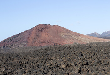 Volcanos in Timanfaya National Park on Lanzarote, Canary Islands, Spain