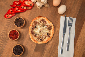 Lahmacun, Traditional Turkish food - Turkish pizza closeup on a table stock photo stock photo
Above, Arts Culture and Entertainment, Baked, Baked Beans, Baked Pastry Item