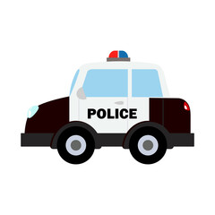 Police car, police patrol car, taxi, bus, ambulance, cargo truck, farm car, vector illustration icon. © StockBURIN