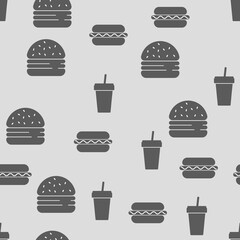 simple vector illustration icons fast food 