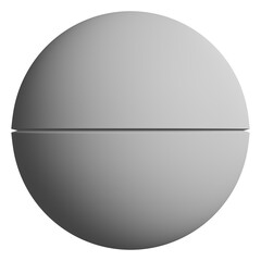 3D ball with a cut