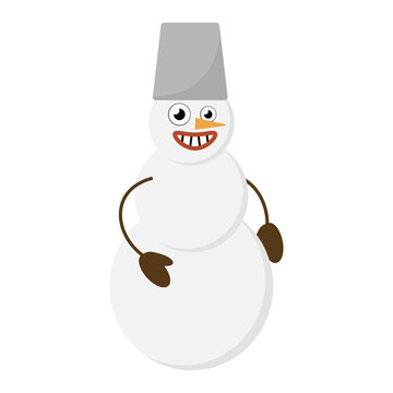 simple vector illustration funny snowman