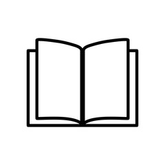 Book icon opening black and white vector illustration