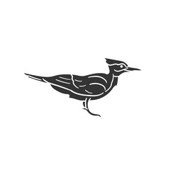 Wood Pecker Icon Silhouette Illustration. Bird Vector Graphic Pictogram Symbol Clip Art. Doodle Sketch Black Sign.