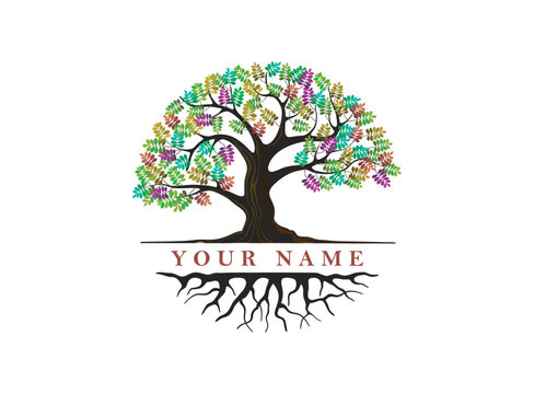 beautiful colorful tree vector. useful for logo design template and decorations