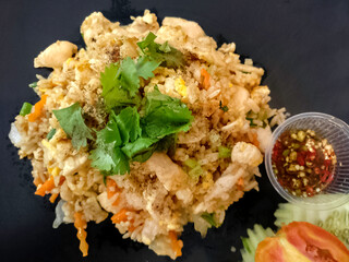 Thai fried rice. close up. macro.