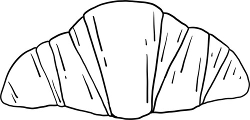 doodle freehand sketch drawing of croissant bread.