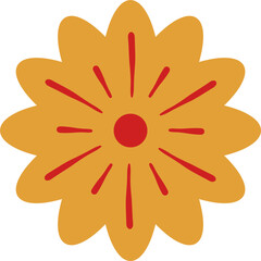 Folklore geometric flowers for floral pattern