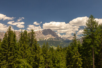 Dolomiti Alps in Alta Badia landscape view