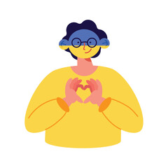 man with ukraine heart