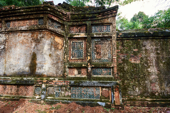 old asian building covered with moss pagoda