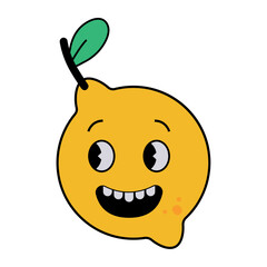 lemon cartoon retro character