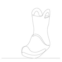 boot drawing by one continuous line, vector