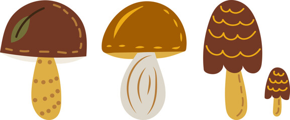 mushroom in doodle style, vector